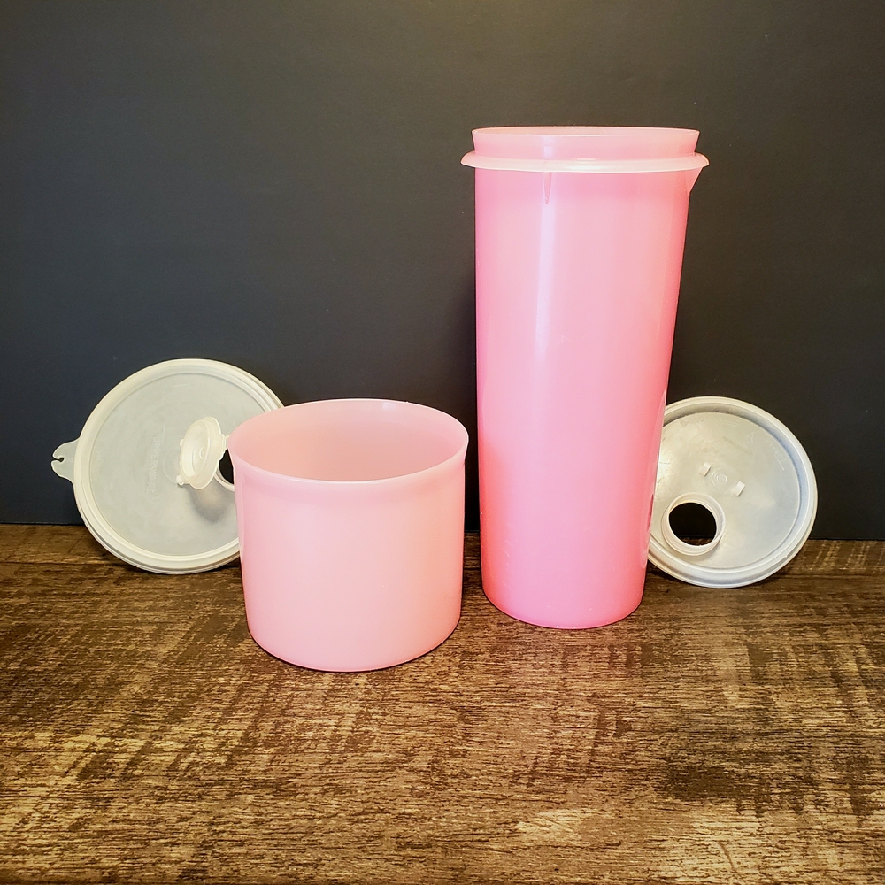Tupperware Rare Vintage Pink Canister Set